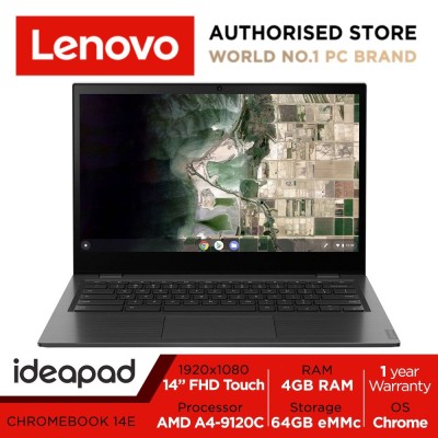 [10.10 KillerDeal]联想14e Chromebook | 81MH003CSB | 14英寸FHD（1920x1080）触摸屏| AMD A4-9120C处理器| 4GB DDR4 | 64GB eMMc | Chrome OS | 1年联想保修